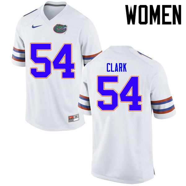 Women's NCAA Florida Gators Khairi Clark #54 Stitched Authentic Nike White College Football Jersey DYS2365KW